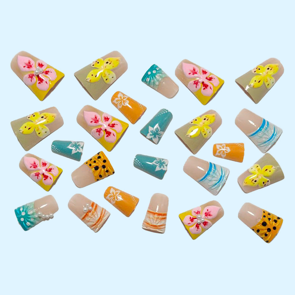 Artificial nails with creative 3D flower and butterfly designs Bowlift