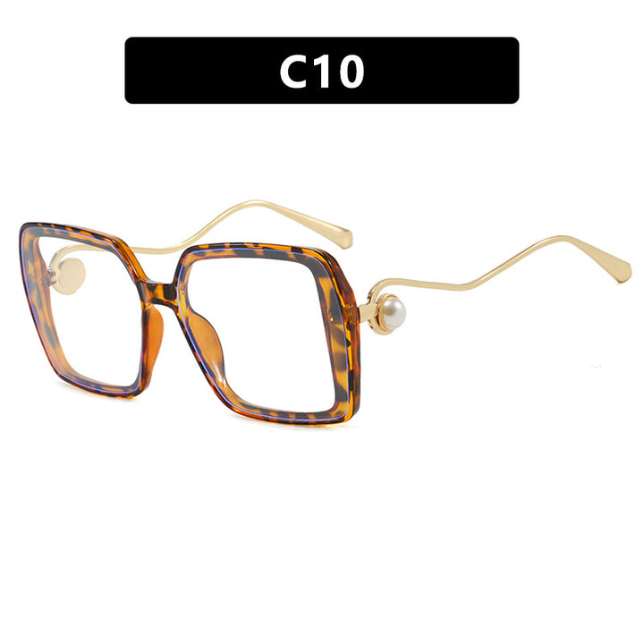 Women's fashionable square glasses with elegant metal frame and unique accents Bowlift