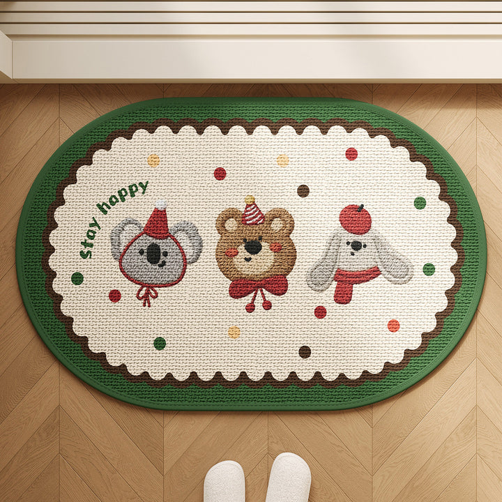 Cartoon-Themed Plush Area Mat for Home