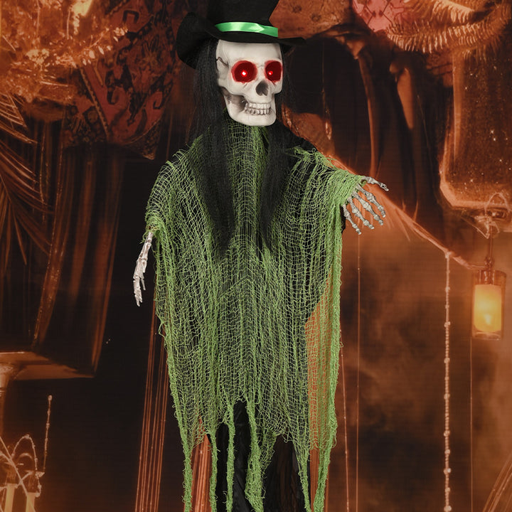 Animated Witch Skeleton Decoration Bowlift