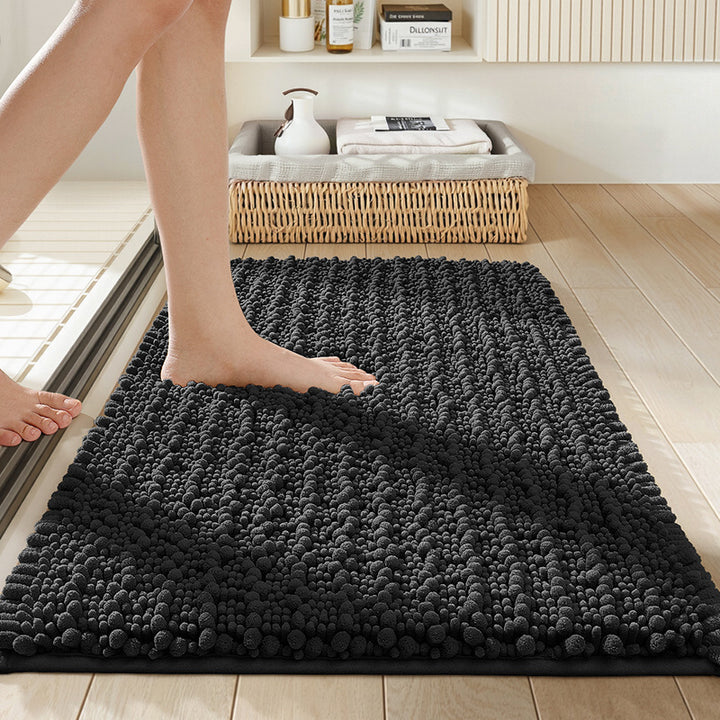 Plush Textured Bath Mat Bowlift