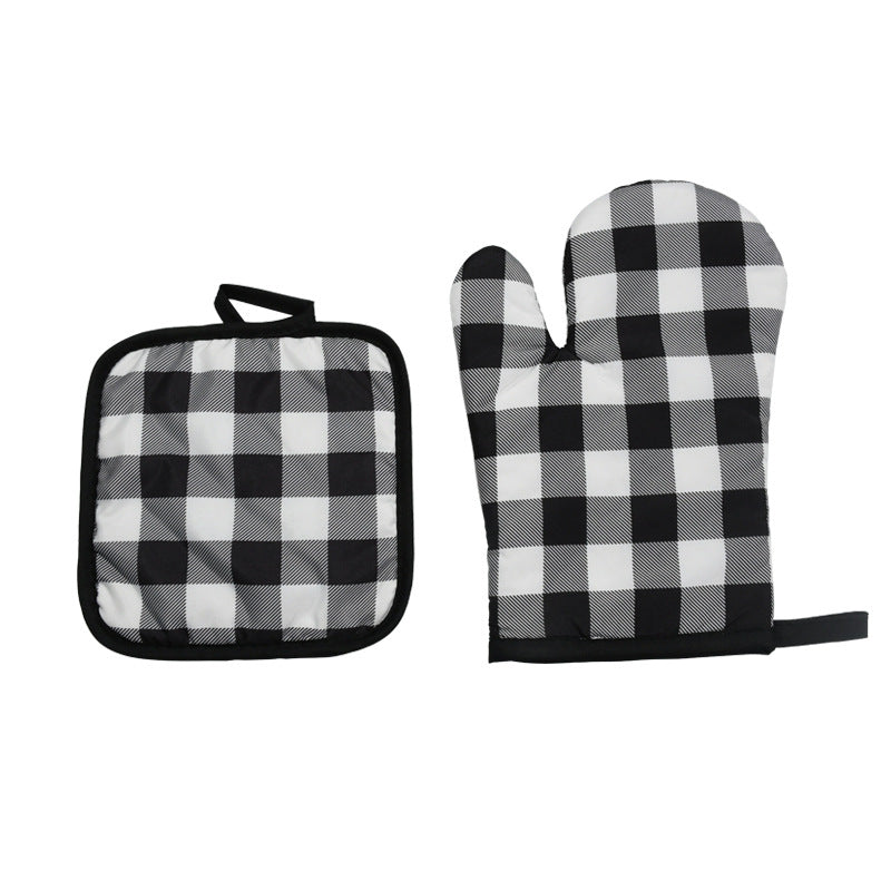 quilted insulated cotton oven mitt and pot holder set Bowlift
