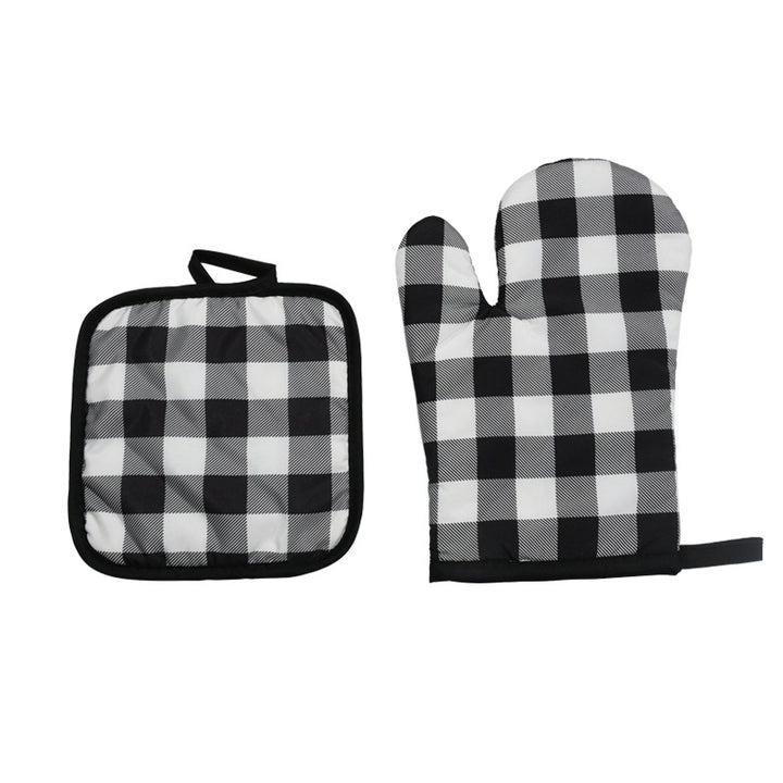 quilted insulated cotton oven mitt and pot holder set Bowlift