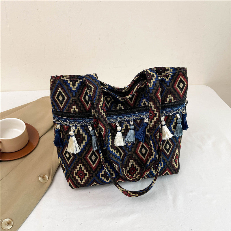 Artistic Geometric Print Tote Bag