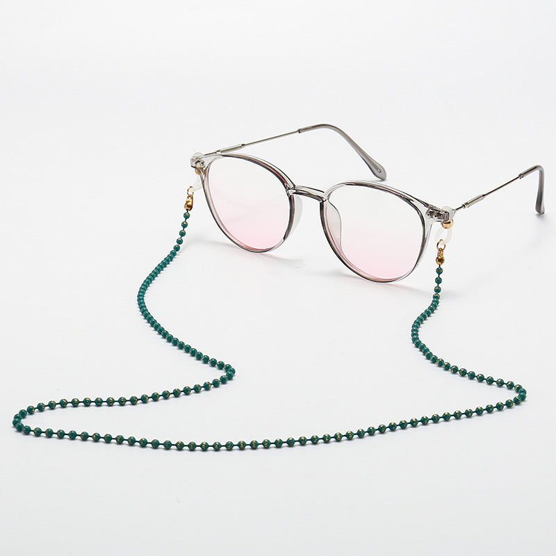 Fashionable Cat-Eye Glasses with Beaded Chain Bowlift