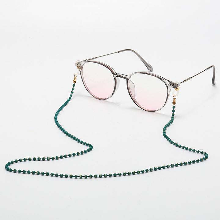 Fashionable Cat-Eye Glasses with Beaded Chain Bowlift