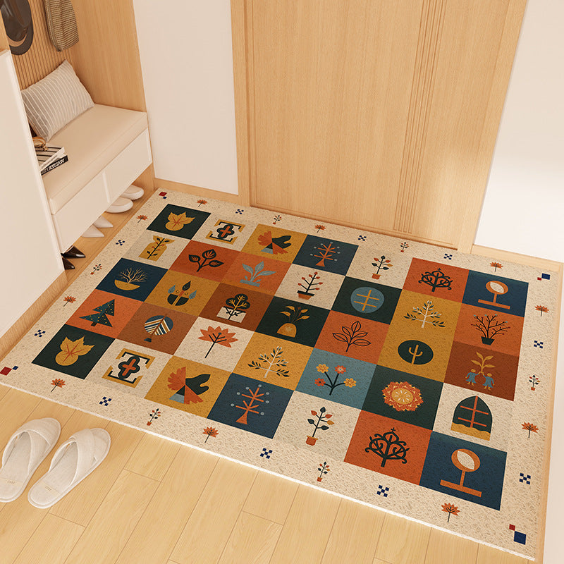 Playful Striped Dog Print Welcome Mat Bowlift