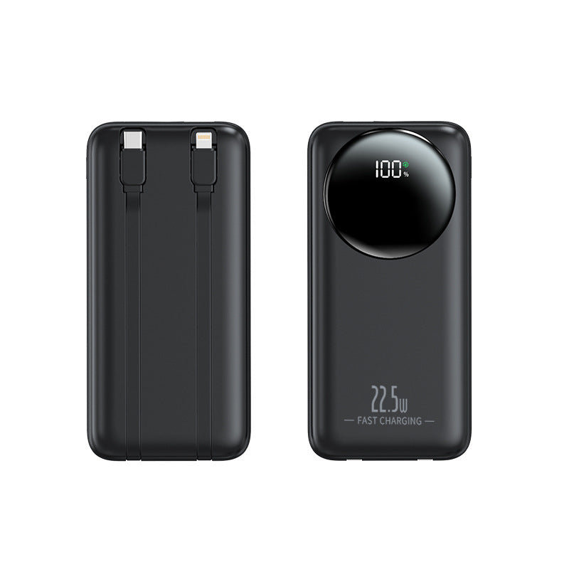 Portable power bank with integrated cables and digital power display Bowlift