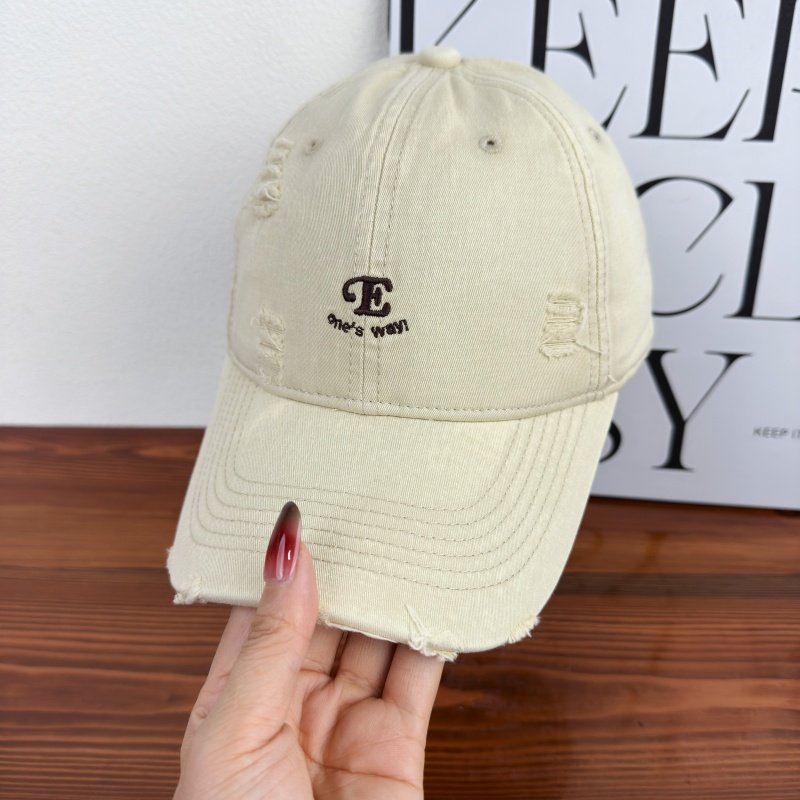 Unisex Distressed Denim Cap Bowlift