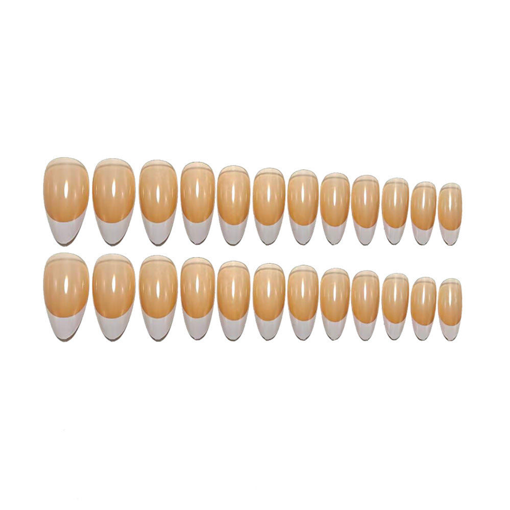 Artificial nails in elegant casual French tip design Bowlift