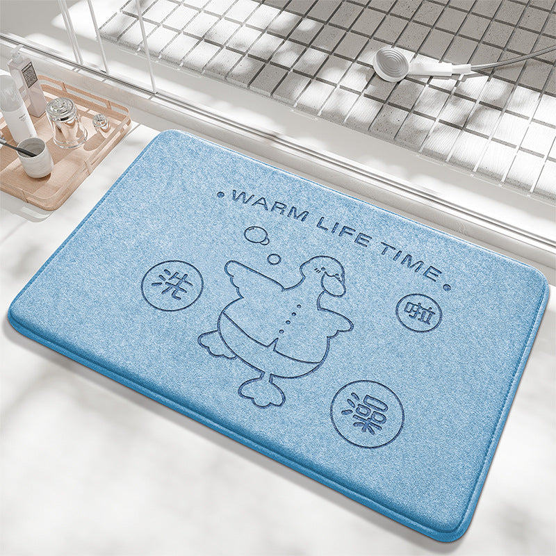 Playful Bunny Design Bath Mat Bowlift