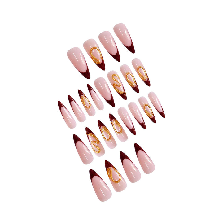 Artistic Stiletto Press-On Nail Design Bowlift