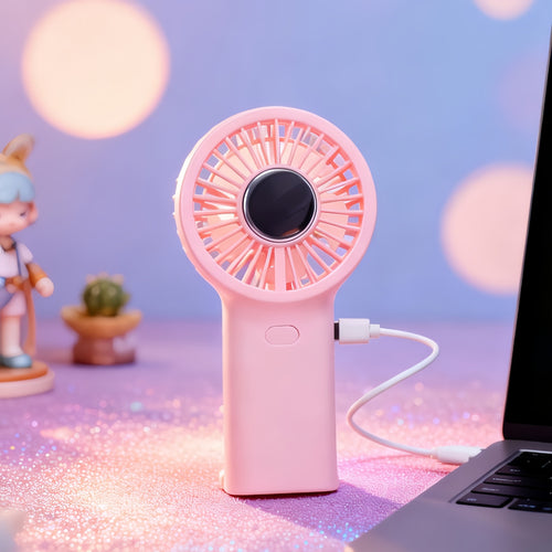 Women's portable handheld fan with ergonomic design and USB charging port Bowlift