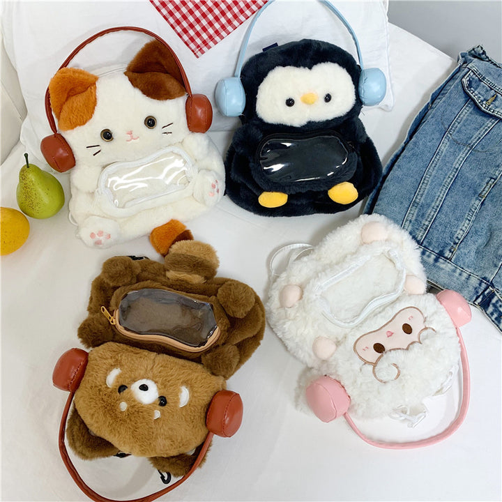 Cute Plush Animal-Themed Backpack Bowlift