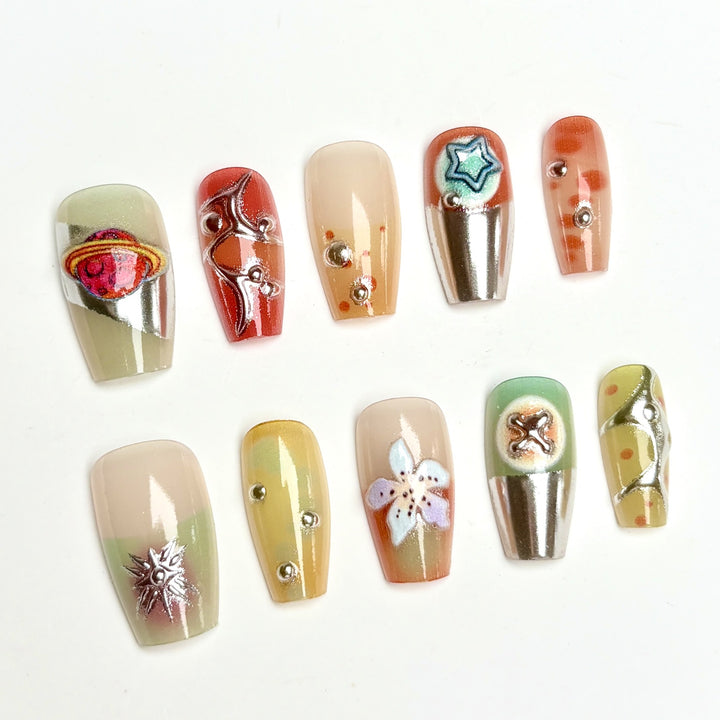 Premium Decorative Press-On Nail Set 1790745880