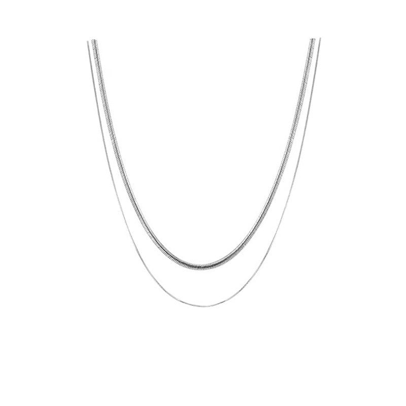 Double Strand Snake Chain Necklace Bowlift