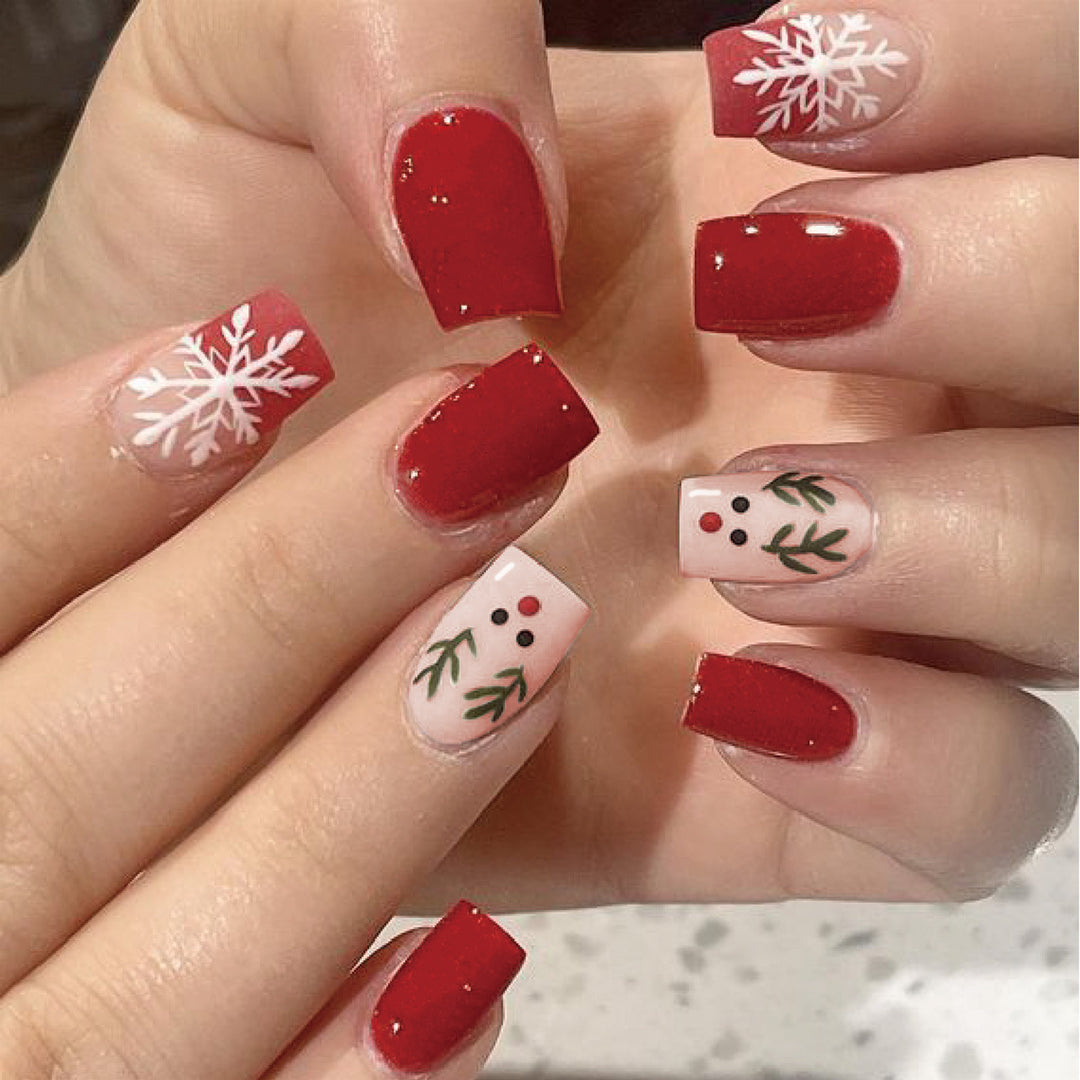 Artistic Holiday-Themed Press-On Nail Set Bowlift