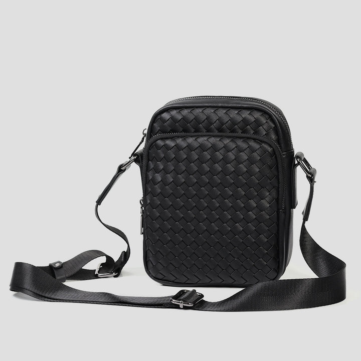 Practical Crossbody Bag with Woven Design Bowlift