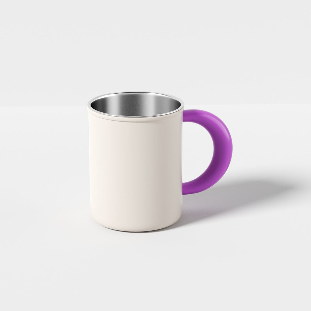 Stainless Steel Coffee and Tea Cup with Ergonomic Handle Bowlift