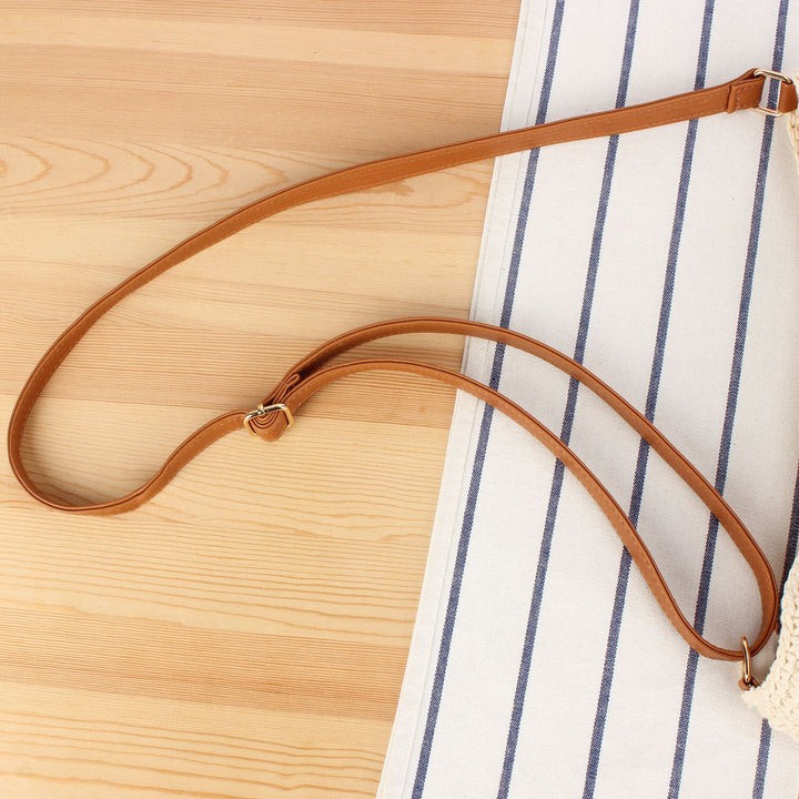 Handbag made of hand-knotted natural material with leather accents Bowlift