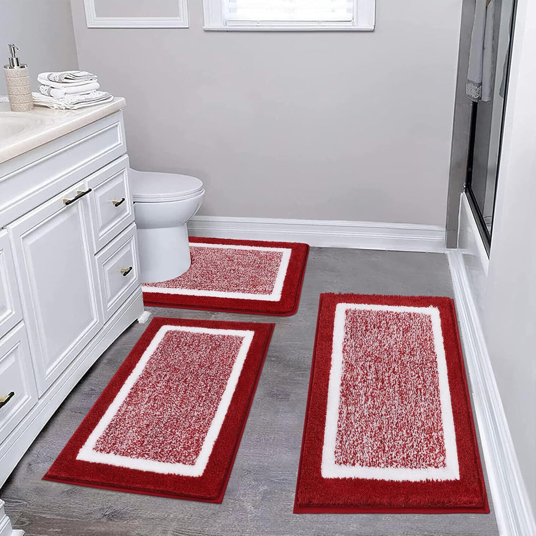 Plush Microfiber Bath Mat Set Bowlift