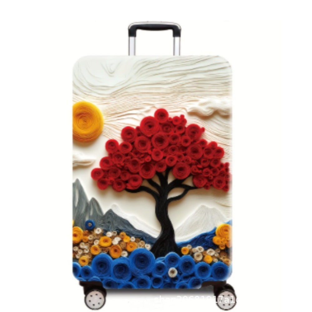 Women's hard shell suitcase with stylish landscape design Bowlift