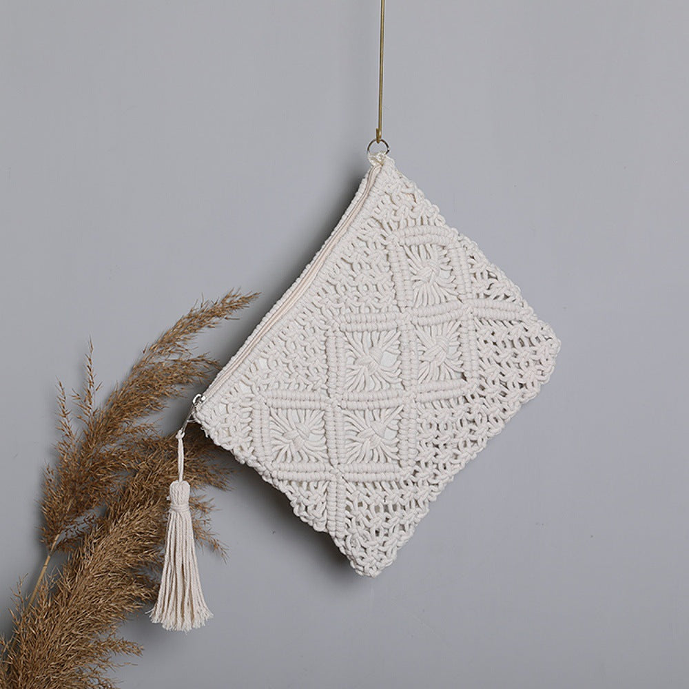 Macrame Clutch with Tassel Details Bowlift
