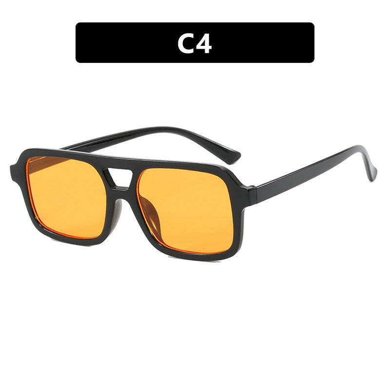 Women's fashionable square sunglasses made of transparent plastic Bowlift
