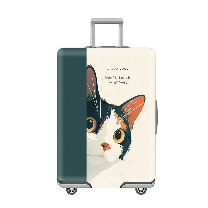 Women’s Hard Shell Suitcase with Cheerful Cat Design Bowlift