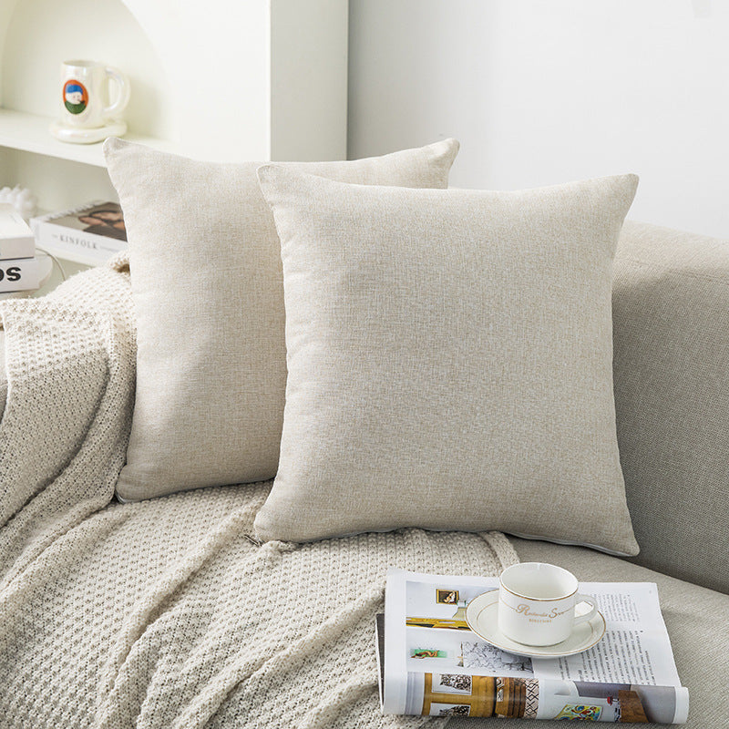 Square Textured Linen Cushion Cover With Hidden Zipper And Removable Insert Support