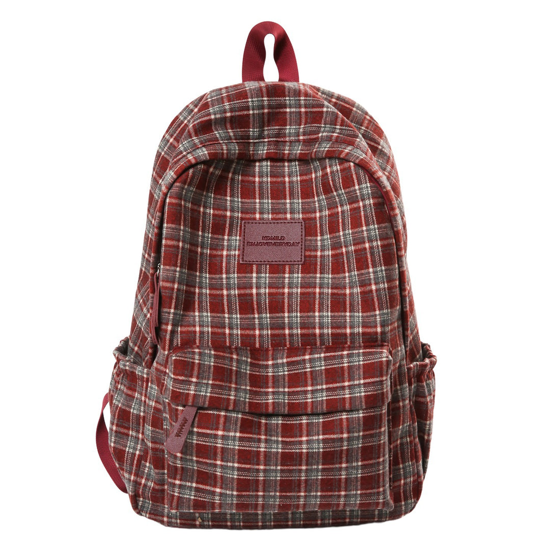 Checked Patterned Casual School Backpack Bowlift