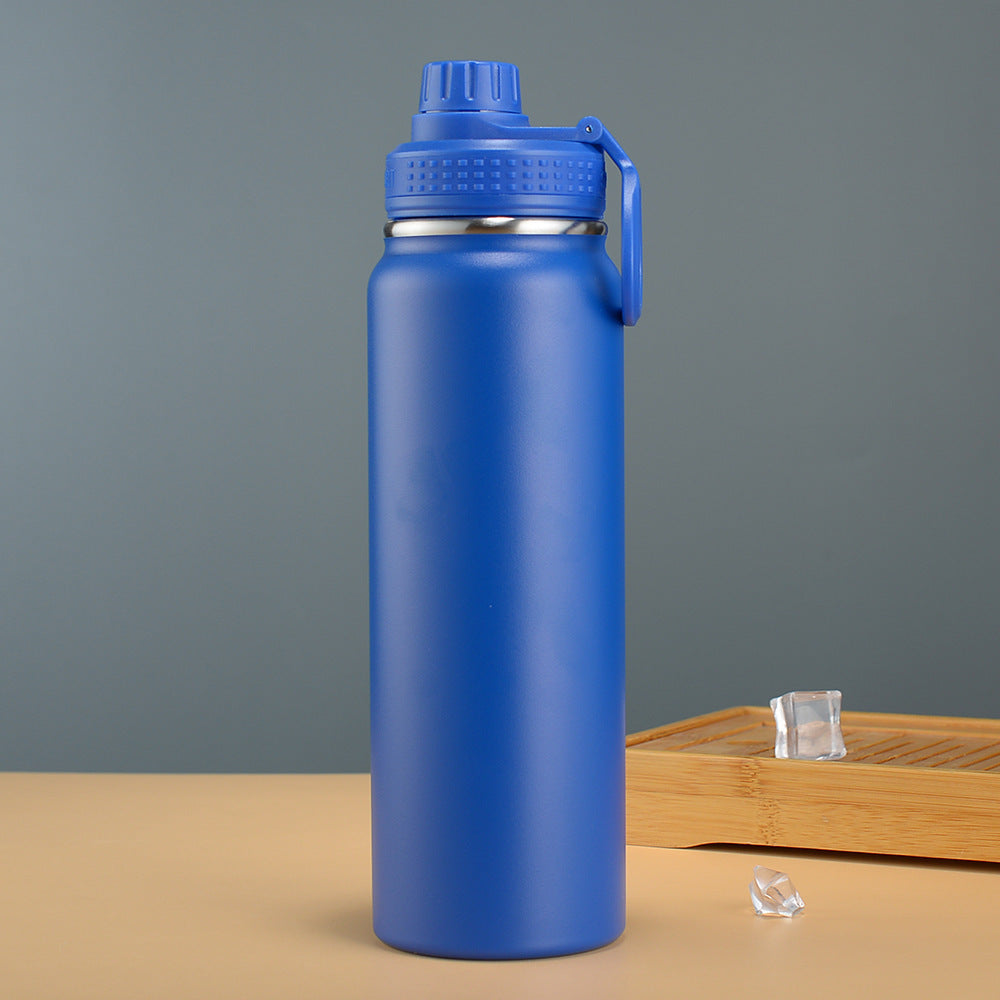 Double-Wall Vacuum Insulated Stainless Steel Wide-Mouth Water Bottle With Leakproof Screw Cap And Ergonomic Carry Handle