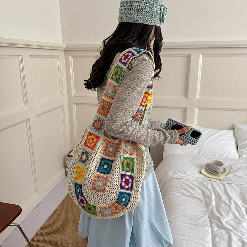 Crochet Patchrk Sling Bag Bowlift