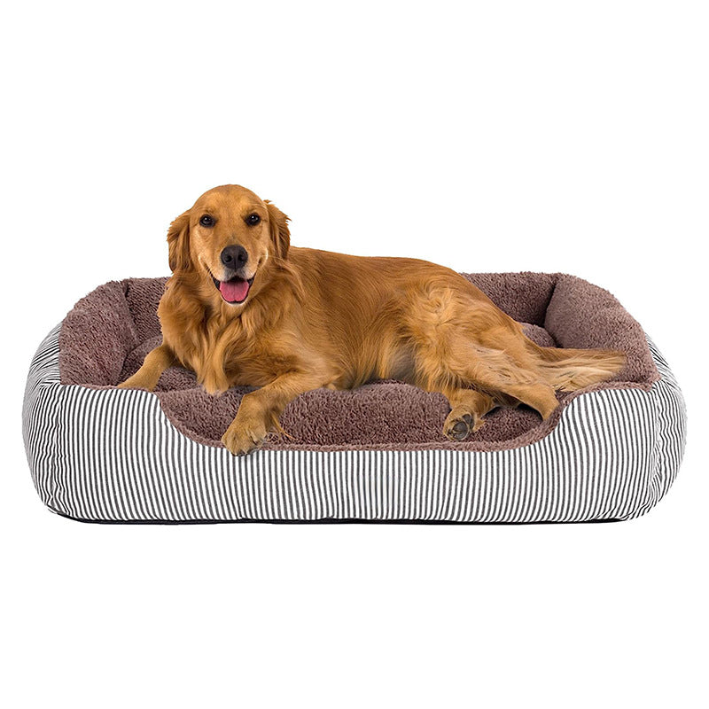 Orthopedic Soft Striped Dog Bed