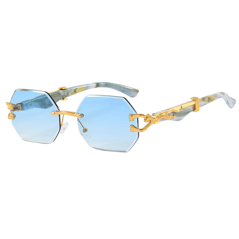 Women's fashionable sunglasses with extravagant octagonal design and golden accents Bowlift
