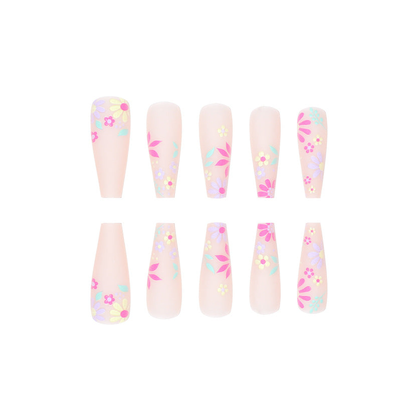 Decorative Floral Press-On Nail Art Bowlift