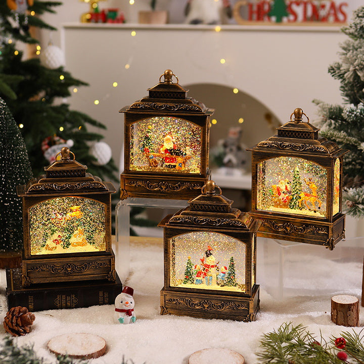 Nostalgic Christmas lantern with moving snowfall scene Bowlift