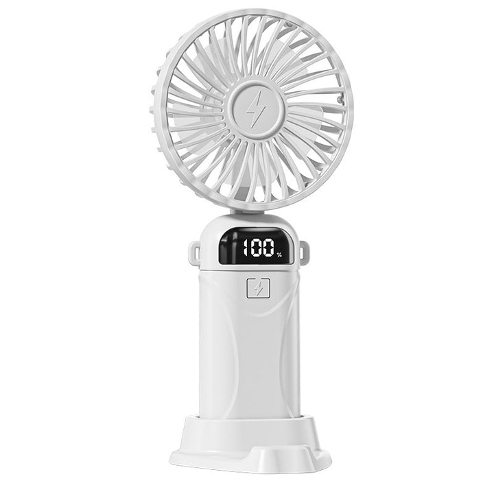 Women's Hand Fan with Digital Battery Indicator Bowlift