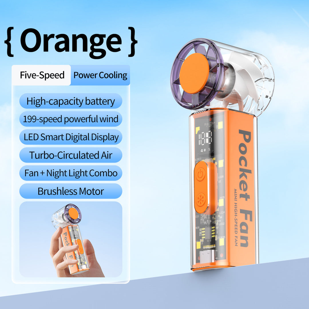 Women Portable High-Speed Mini Fan with LED Display Bowlift