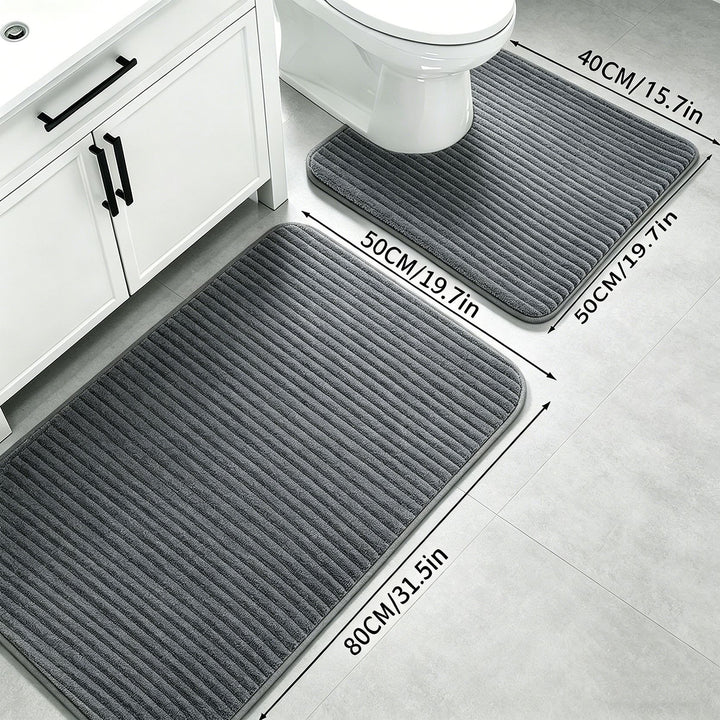 Plush Bathroom Mat Set Bowlift