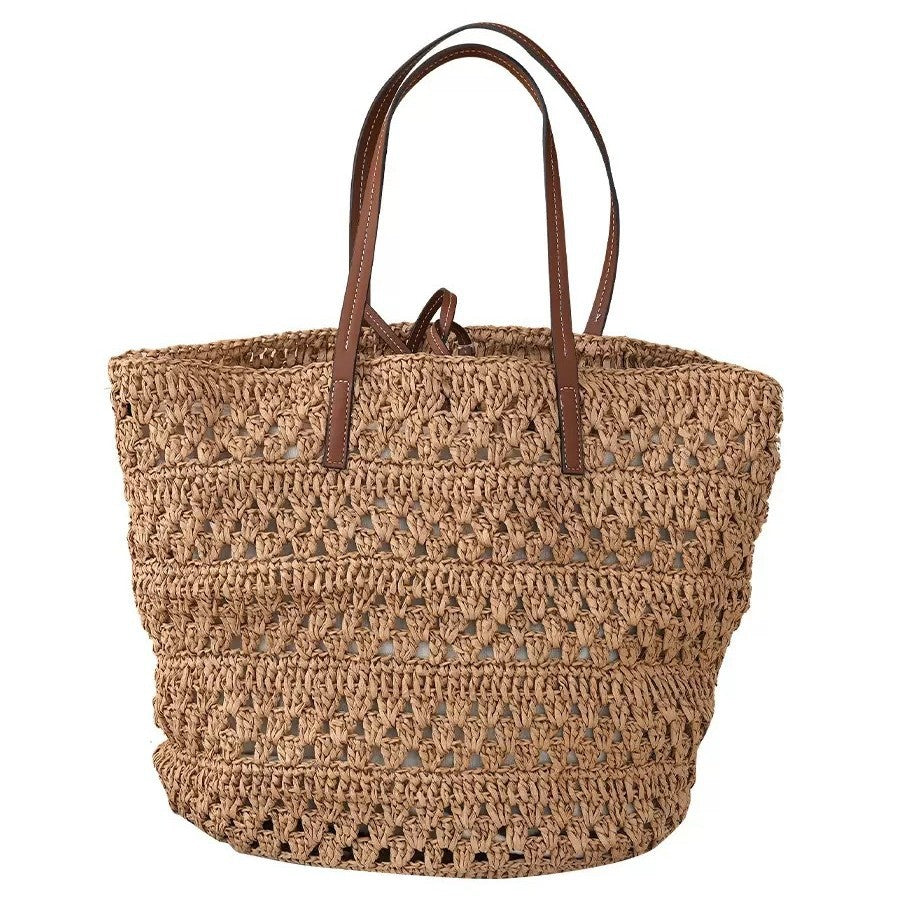 Large Basket Shopper Made of Handwoven Natural Material Bowlift