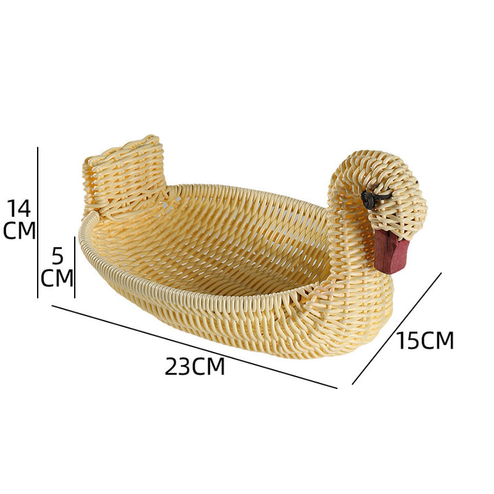 Decorative Woven Duck-Shaped Storage Basket Bowlift