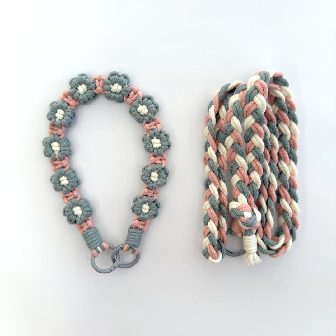 Macrame Dog Leash Holder Bowlift