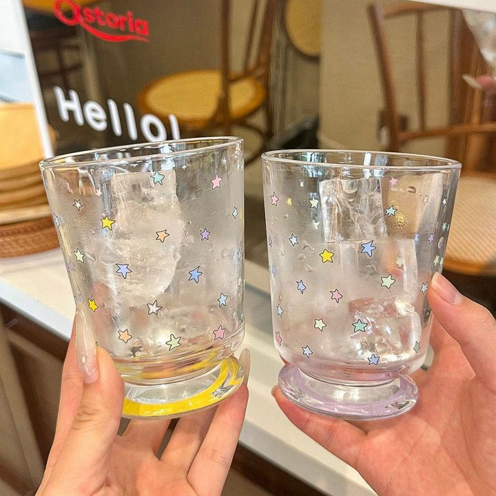 Drinking glass with colorful star decor Bowlift