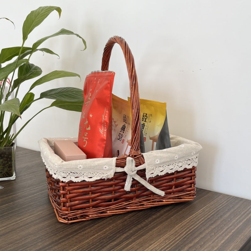 Decorative Woven Storage Basket Bowlift