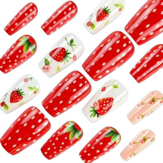 Strawberry-Themed Nail Art Enhancements Bowlift