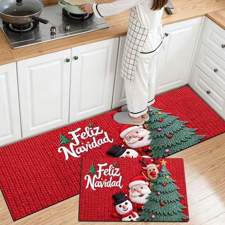 Festive Christmas Themed Kitchen Mat Bowlift