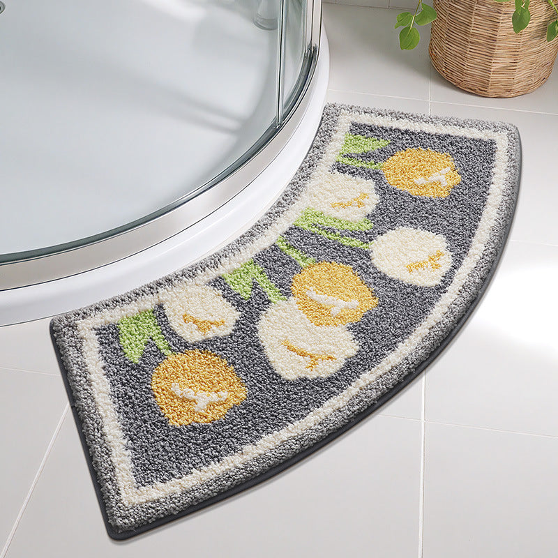 Floral Design Memory Foam Bath Mat Bowlift