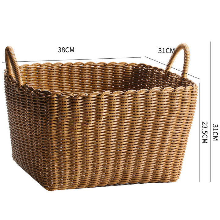 Handwoven Storage Basket with Handles Bowlift