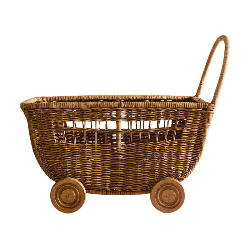 Vintage Woven Storage Cart Bowlift